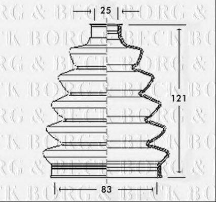 BORG & BECK BCB2343 Пильовик, приводний вал