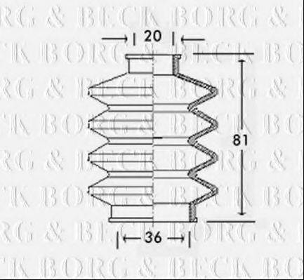 BORG & BECK BCB2423 Пильовик, приводний вал