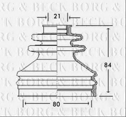 BORG & BECK BCB2598 Пильовик, приводний вал