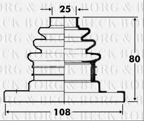 BORG & BECK BCB2810 Пильовик, приводний вал