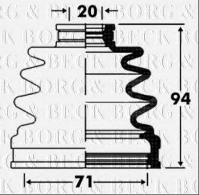 BORG & BECK BCB2860 Пильовик, приводний вал