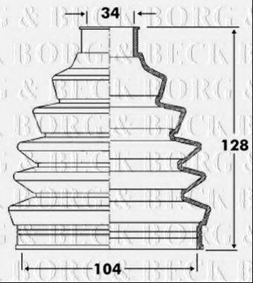 BORG & BECK BCB6090 Пильовик, приводний вал