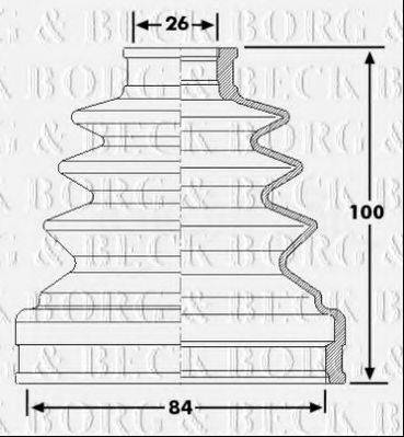 BORG & BECK BCB6224 Пильовик, приводний вал