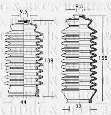 BORG & BECK BSG3107 Пильовик, рульове управління