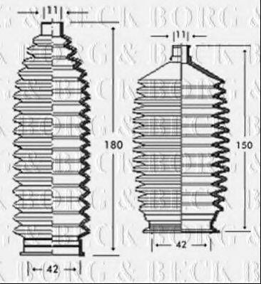 BORG & BECK BSG3224 Пильовик, рульове управління