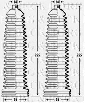 BORG & BECK BSG3337 Пильовик, рульове управління