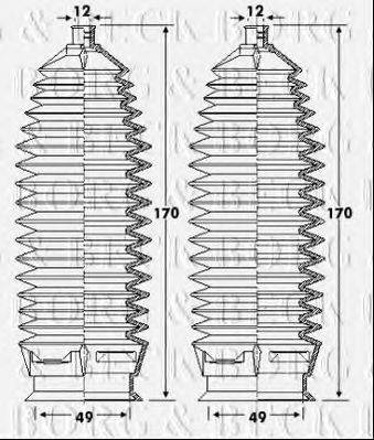 BORG & BECK BSG3406 Пильовик, рульове управління