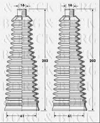 BORG & BECK BSG3422 Пильовик, рульове управління