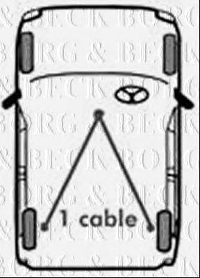 BORG & BECK BKB1559 Трос, стоянкова гальмівна система