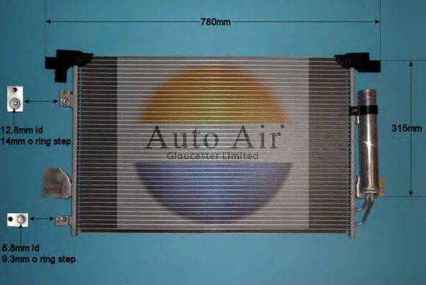 AUTO AIR GLOUCESTER 169006 Конденсатор, кондиціонер