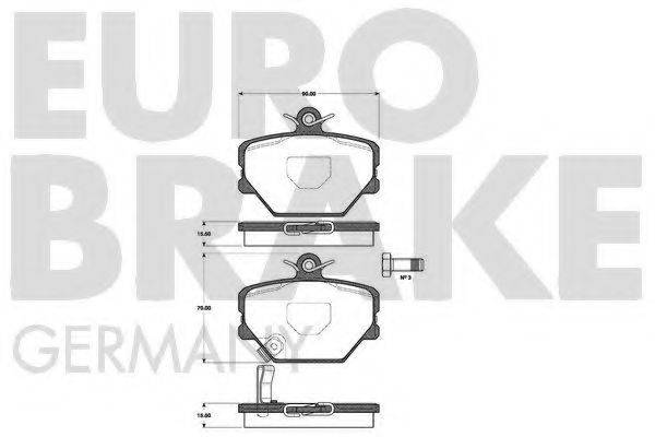 EUROBRAKE 5502223344 Комплект гальмівних колодок, дискове гальмо