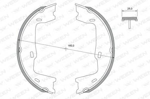 WEEN 1522306 Комплект гальмівних колодок, стоянкова гальмівна система