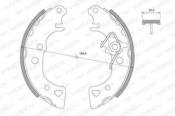 WEEN 1522323 Комплект гальмівних колодок
