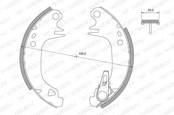 WEEN 1522343 Комплект гальмівних колодок