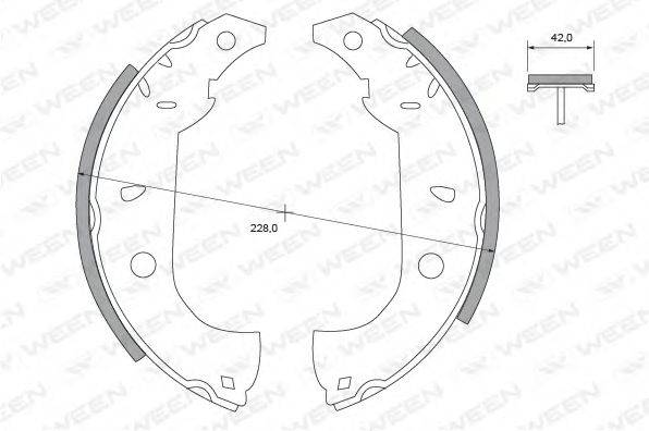 WEEN 1522405 Комплект гальмівних колодок