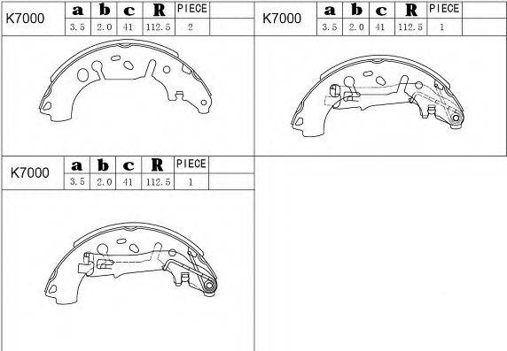 ASIMCO K7000 Комплект гальмівних колодок