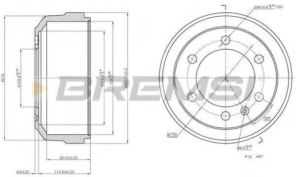 BREMSI DR5083 Гальмівний барабан