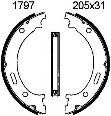 BSF 01797 Комплект гальмівних колодок, стоянкова гальмівна система