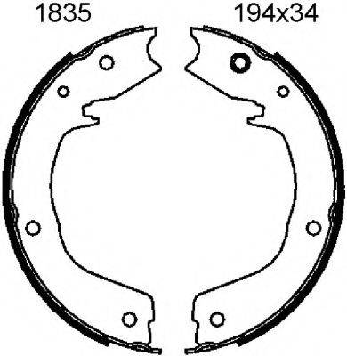 BSF 01835 Комплект гальмівних колодок, стоянкова гальмівна система
