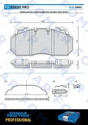 FOMAR FRICTION FO638281 Комплект гальмівних колодок, дискове гальмо