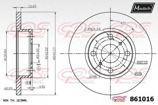 MAXTECH 8610160000 гальмівний диск