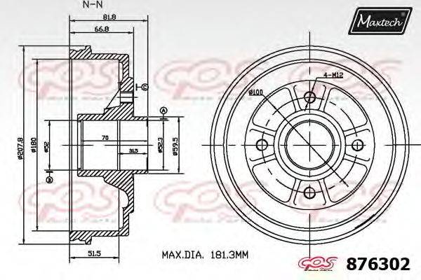 MAXTECH 8763020006 Гальмівний барабан