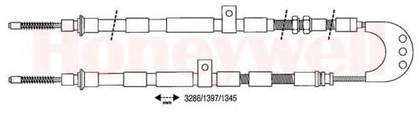 BENDIX 432176B Трос, стоянкова гальмівна система