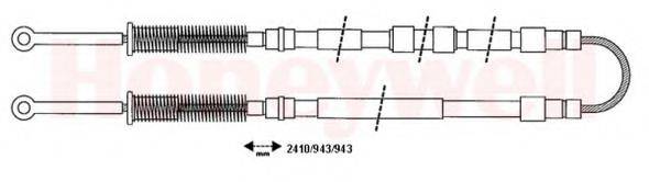 BENDIX 432814B Трос, стоянкова гальмівна система