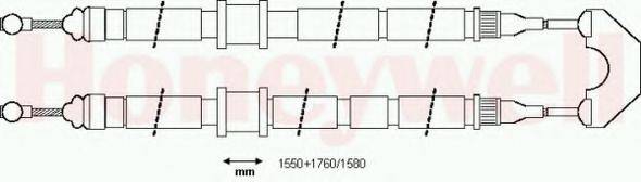 BENDIX 433153B Трос, стоянкова гальмівна система