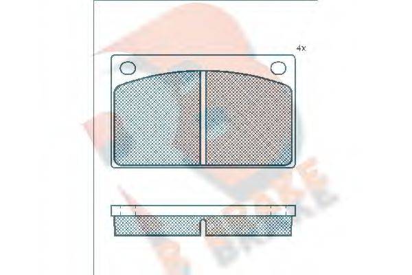 R BRAKE RB0088 Комплект гальмівних колодок, дискове гальмо