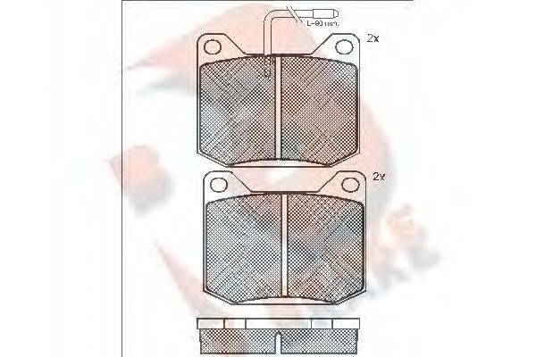 R BRAKE RB0120 Комплект гальмівних колодок, дискове гальмо