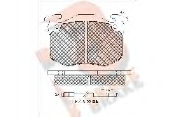 R BRAKE RB0469 Комплект гальмівних колодок, дискове гальмо