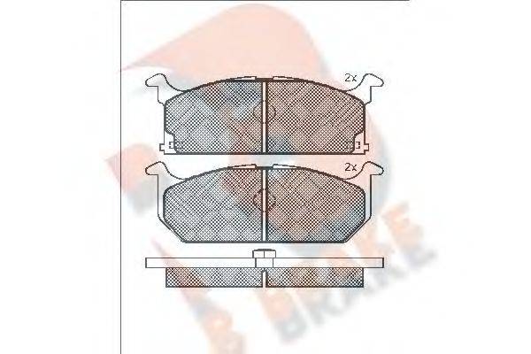 R BRAKE RB0586 Комплект гальмівних колодок, дискове гальмо