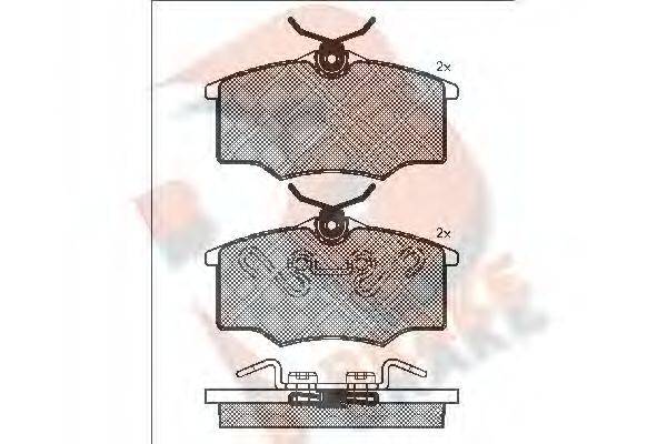 R BRAKE RB1250 Комплект гальмівних колодок, дискове гальмо