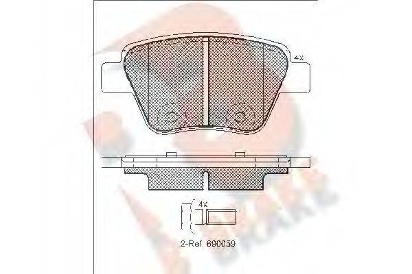 R BRAKE RB1967 Комплект гальмівних колодок, дискове гальмо