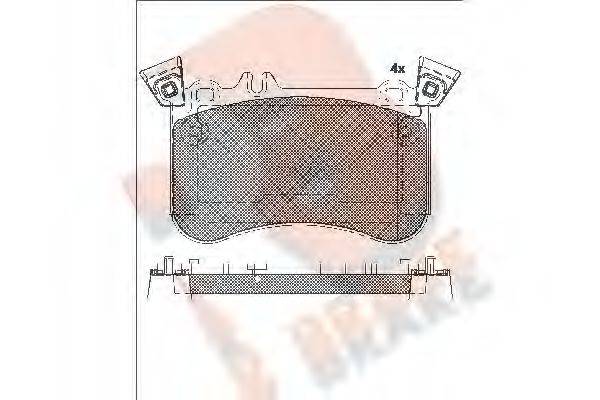 R BRAKE RB2042203 Комплект гальмівних колодок, дискове гальмо