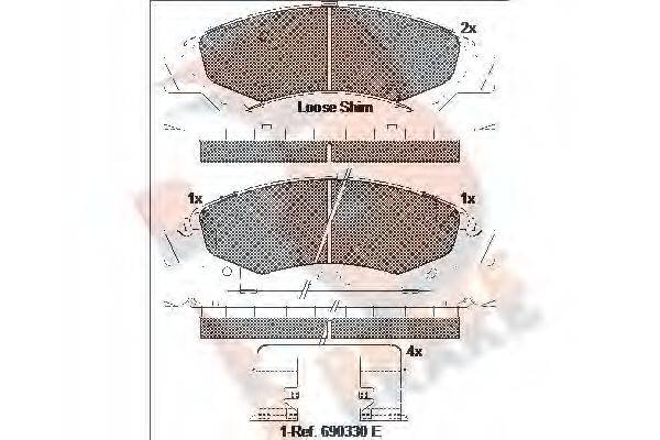 R BRAKE RB2138 Комплект гальмівних колодок, дискове гальмо