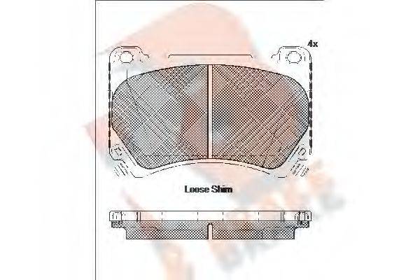 R BRAKE RB2163 Комплект гальмівних колодок, дискове гальмо