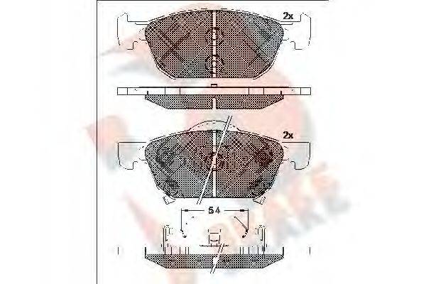 R BRAKE RB2183 Комплект гальмівних колодок, дискове гальмо