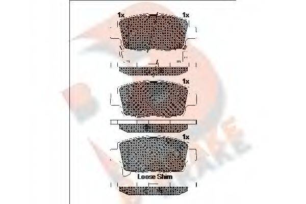 R BRAKE RB2205 Комплект гальмівних колодок, дискове гальмо
