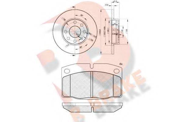 R BRAKE 3R04541240 Комплект гальм, дисковий гальмівний механізм