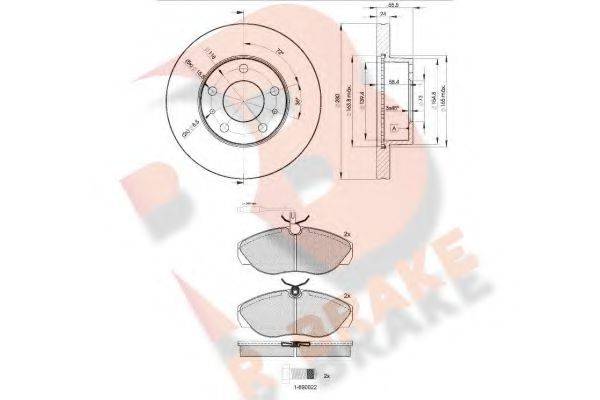 R BRAKE 3R10534681 Комплект гальм, дисковий гальмівний механізм