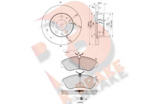 R BRAKE 3R10544682 Комплект гальм, дисковий гальмівний механізм