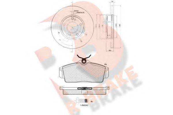 R BRAKE 3R12901057 Комплект гальм, дисковий гальмівний механізм