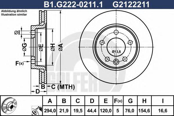 GALFER B1G22202111 гальмівний диск