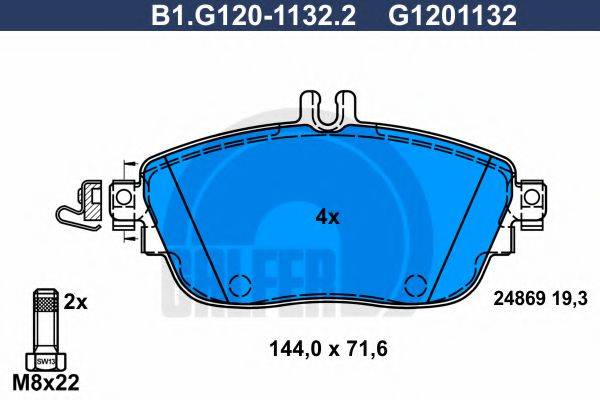 GALFER B1G12011322 Комплект гальмівних колодок, дискове гальмо