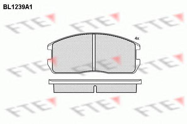 FTE BL1239A1 Комплект гальмівних колодок, дискове гальмо