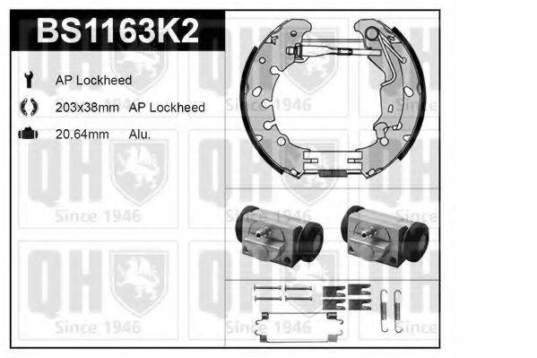QUINTON HAZELL BS1163K2 Комплект гальм, барабанний гальмівний механізм