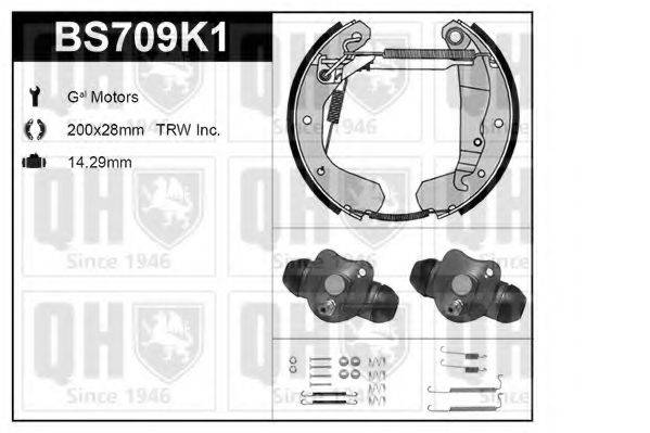 QUINTON HAZELL BS709K1 Комплект гальм, барабанний гальмівний механізм