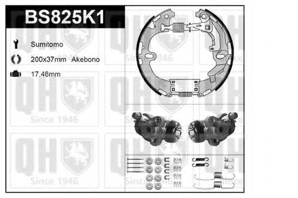 QUINTON HAZELL BS825K1 Комплект гальм, барабанний гальмівний механізм